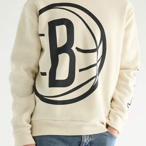Hollister Cream Crewneck Sweater with Black Graphic
